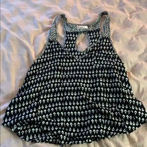 Black and White Patterned Flowy Tank